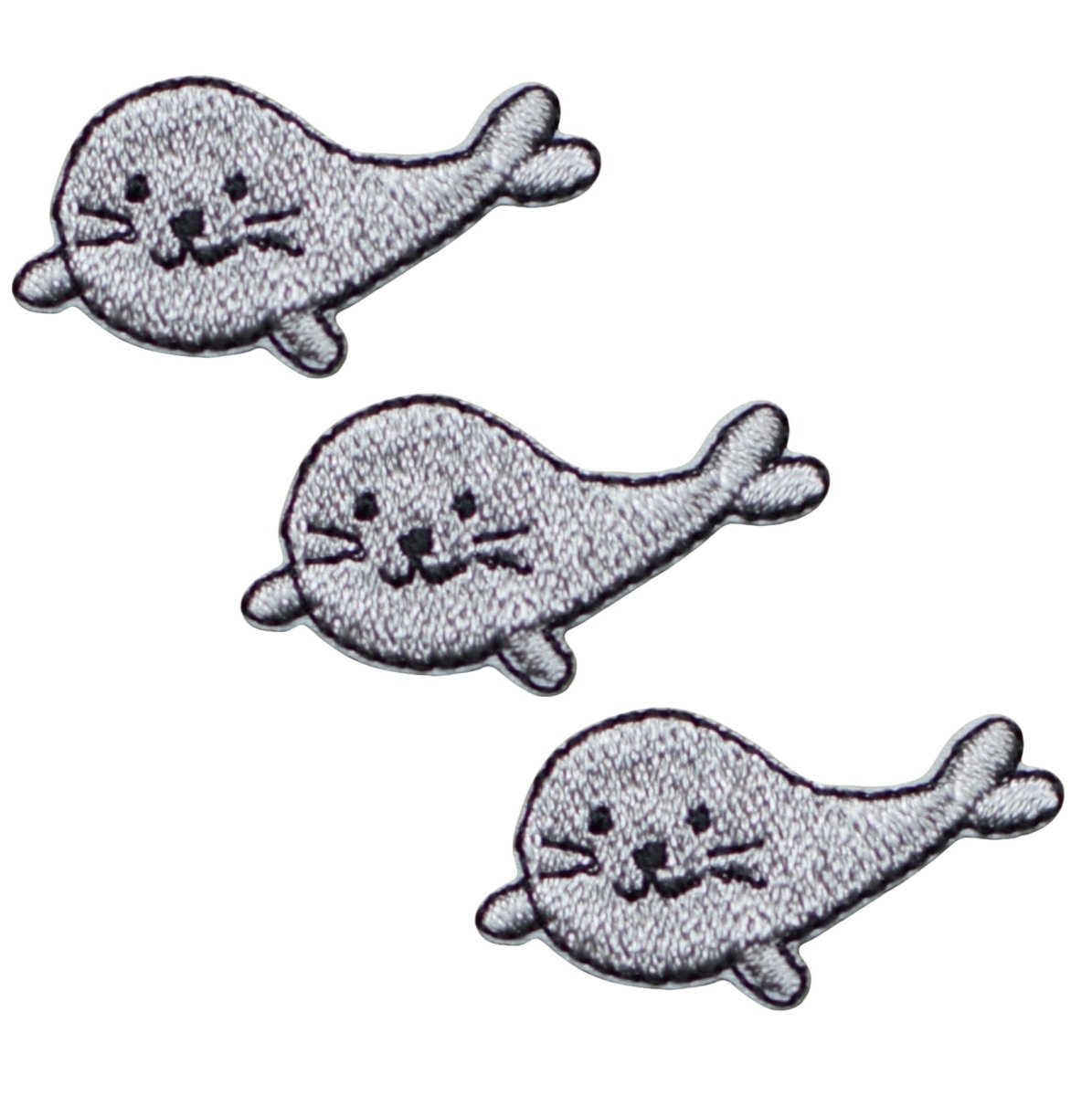 Mini Seal Embroidered Patch — 3-Pack — Iron On 1.25"