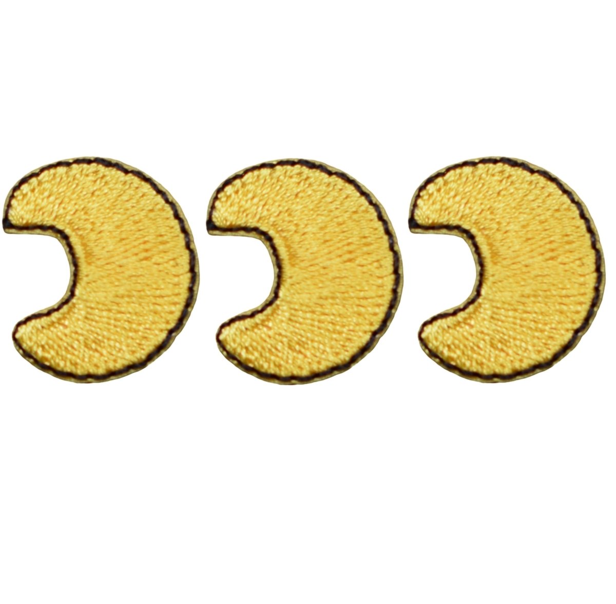 Mini Crescent Moon Embroidered Patch — 3-Pack — Iron On 3/4"