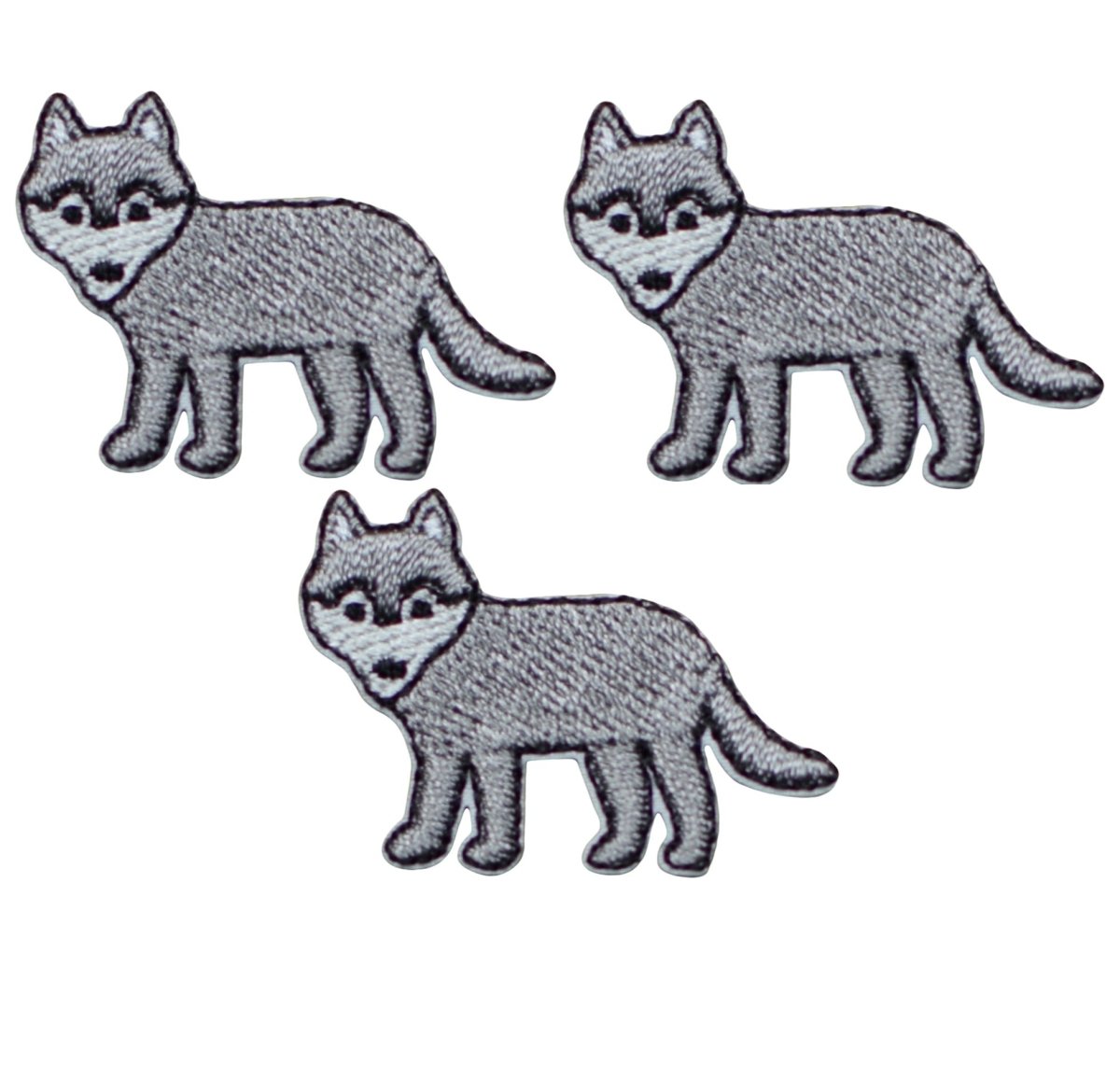 Mini Wolf Embroidered Patch — 3-Pack — Iron On 1.25"