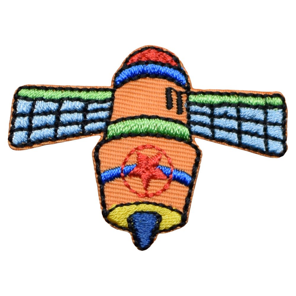 Satellite Embroidered Patch — Iron On 1.75"