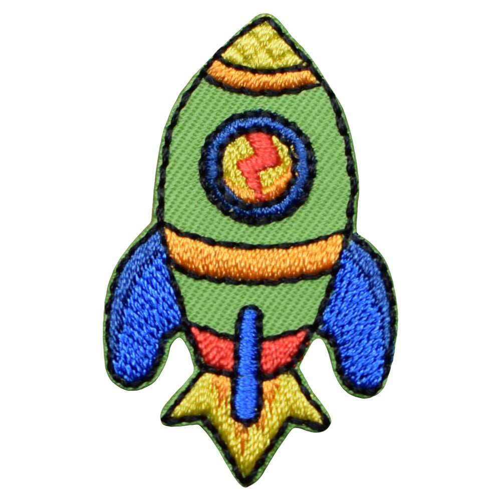 Rocket Embroidered Patch — 1-3/4" — Iron On