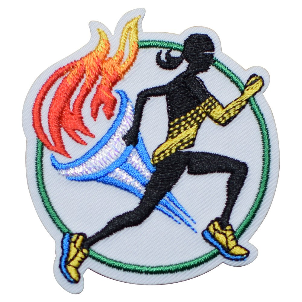 Track & Field Embroidered Patch — Iron On 2.25"