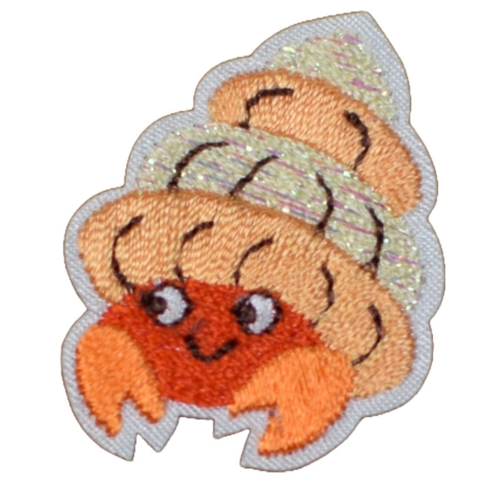Mini Hermit Crab Embroidered Patch — Iron On 1-1/4"
