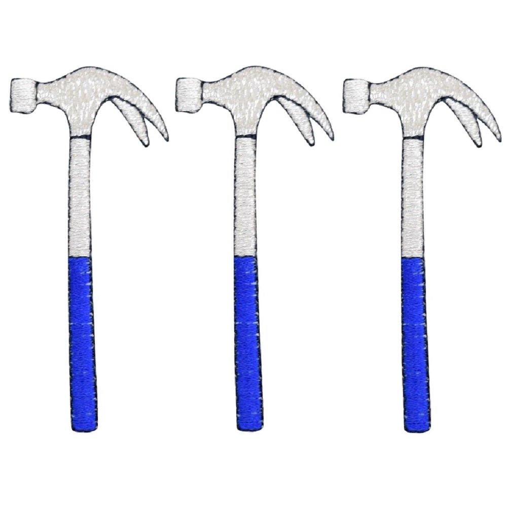 Hammer Embroidered Patch — 3-Pack — Iron On 2.75"
