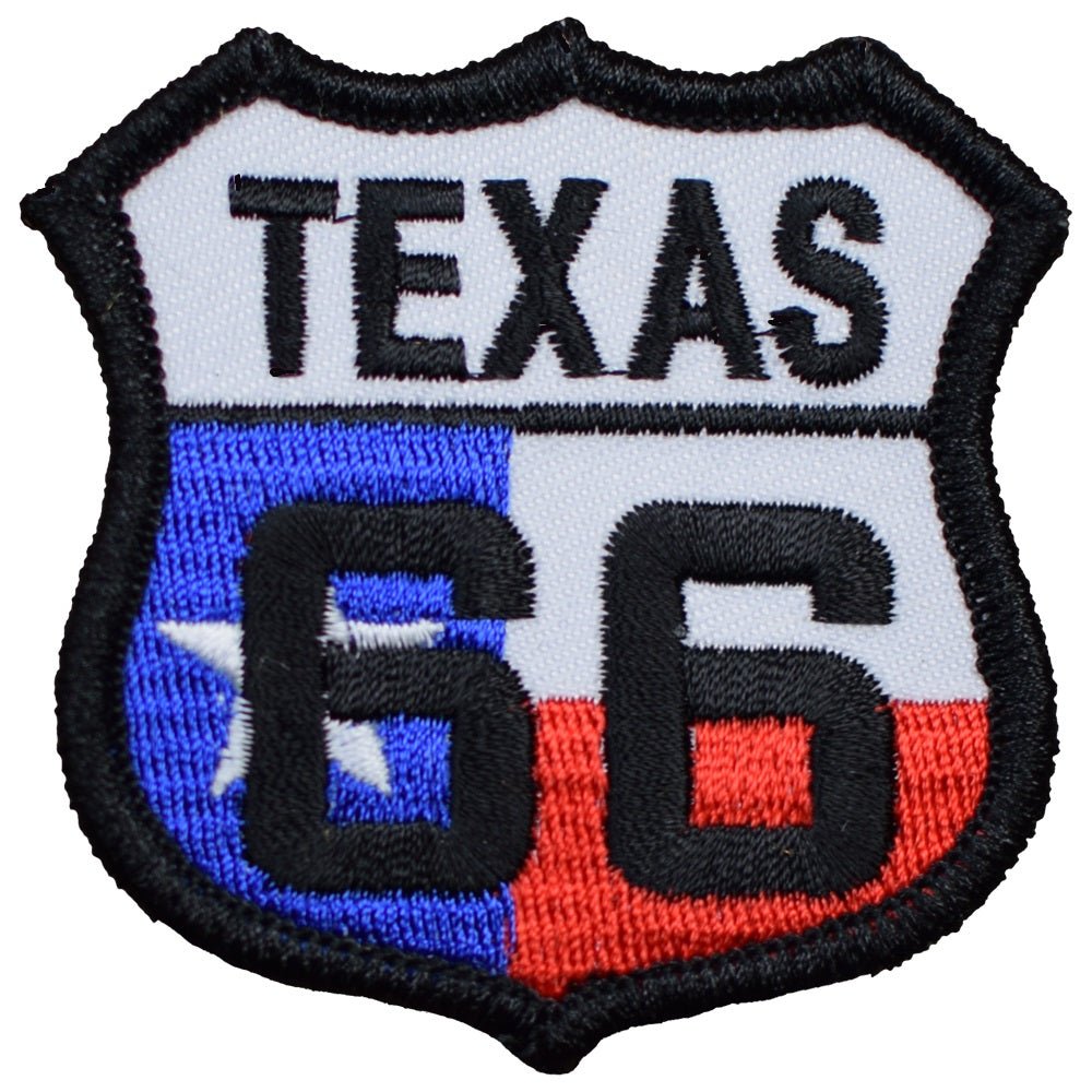 Texas State Embroidered Patch — shield us flag — Iron On 2.5"