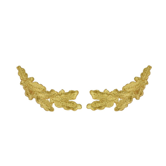 Gold Scrambled Eggs Embroidered Patch Set — Iron On 3.75"