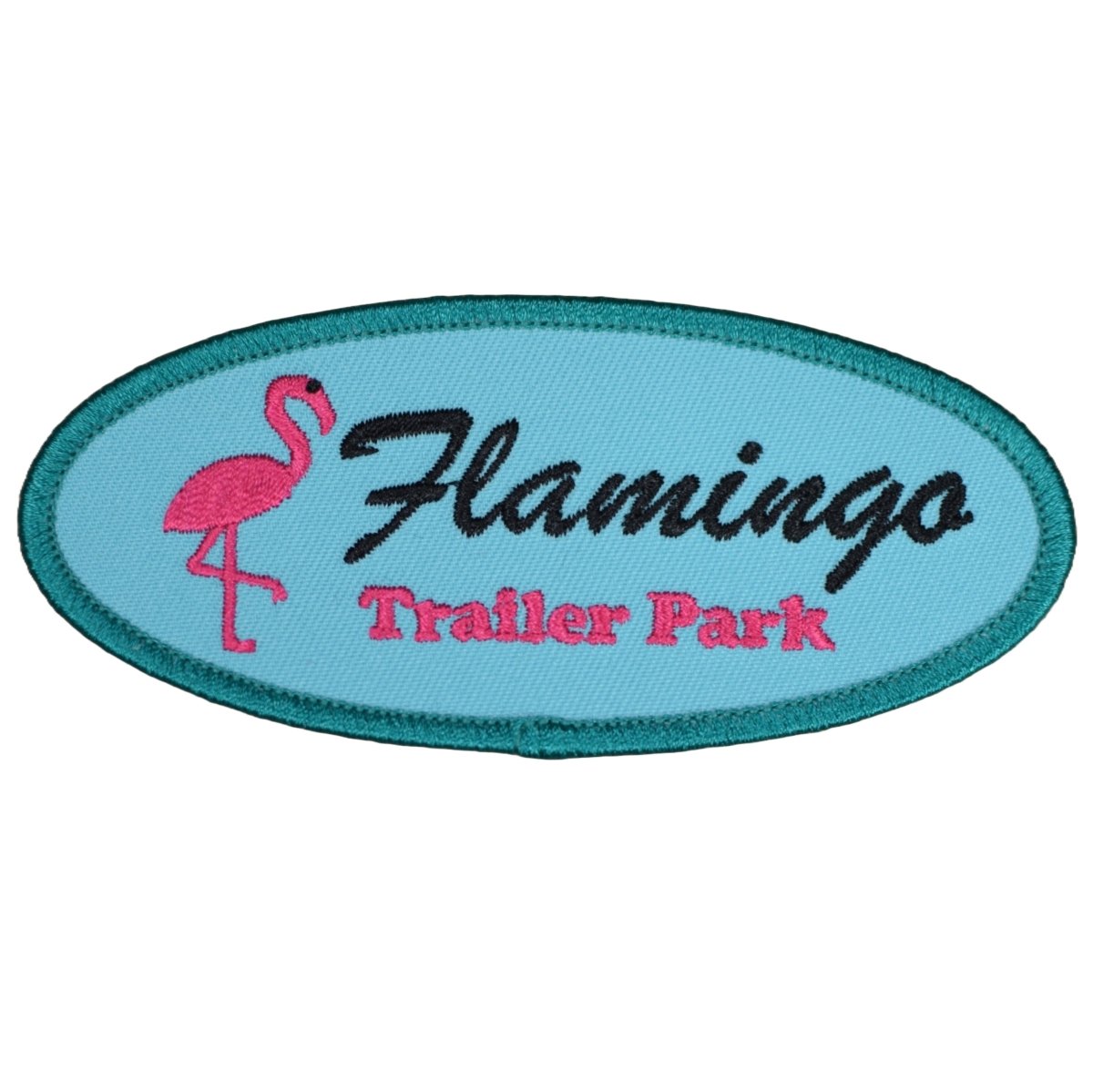 Flamingo Trailer Park Embroidered Patch — Iron On 4.25"