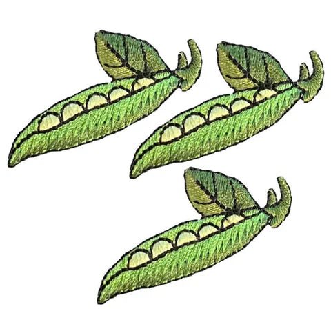 Peas in a Pod Applique Patch - Vegetable Garden Food 1.75" (3-Pack, Iron on)