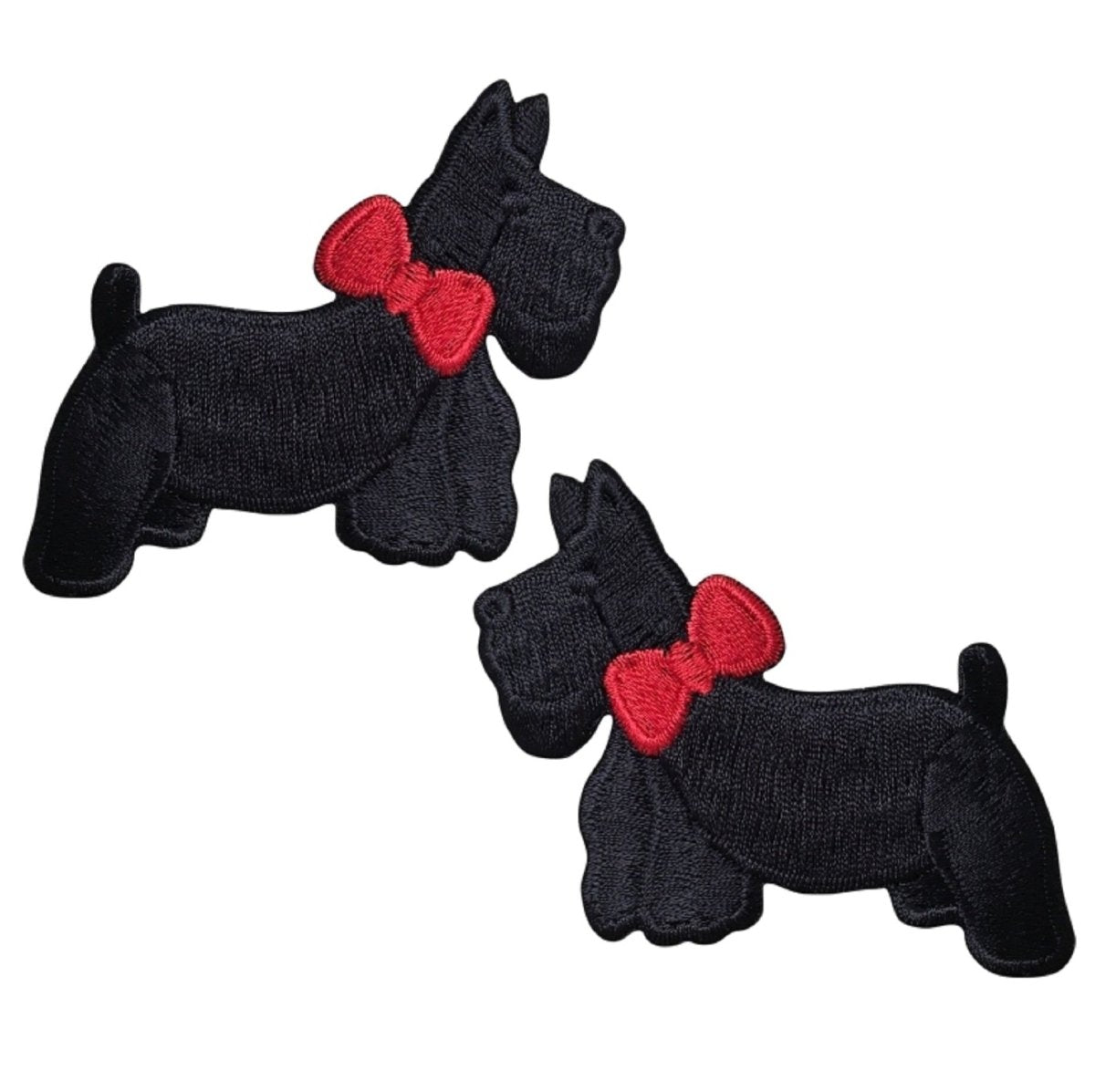 Scottie Embroidered Patch — 2-Pack — Iron On 3"