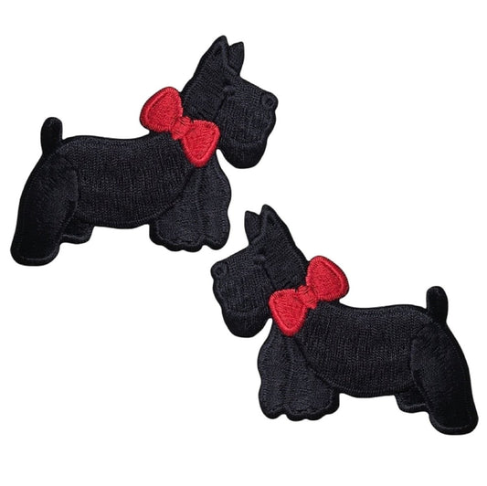 Scottie Embroidered Patch — 2-Pack — Iron On 3"