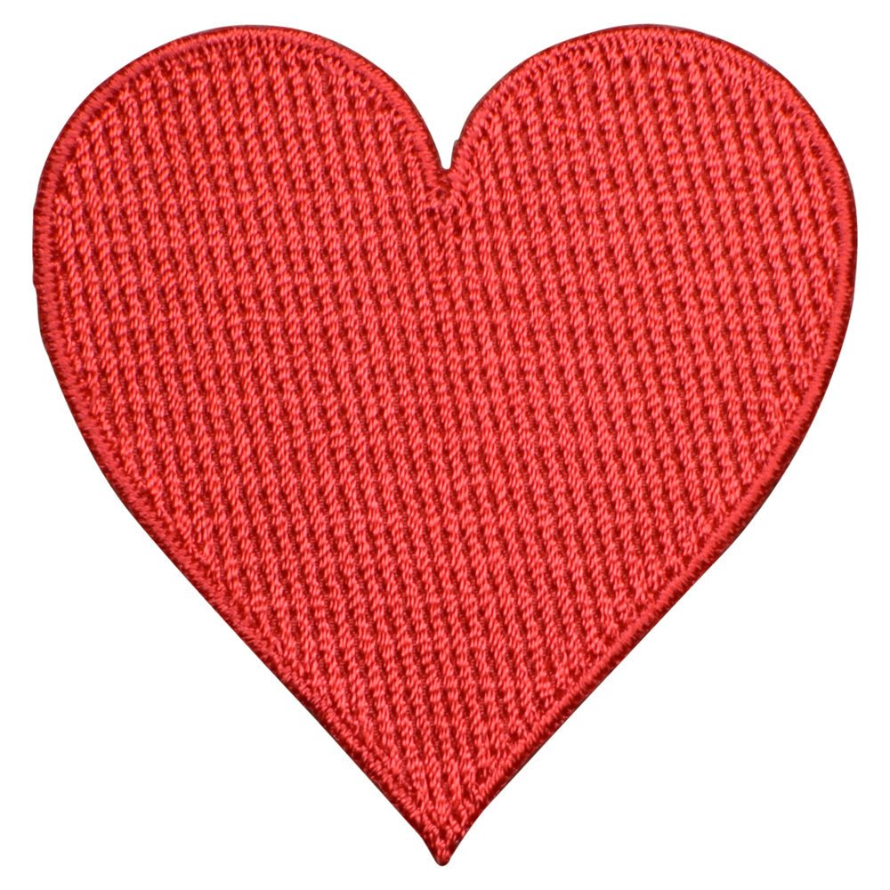 Heart Embroidered Patch — Valentine's Day Red Love Badge 2" — Iron On
