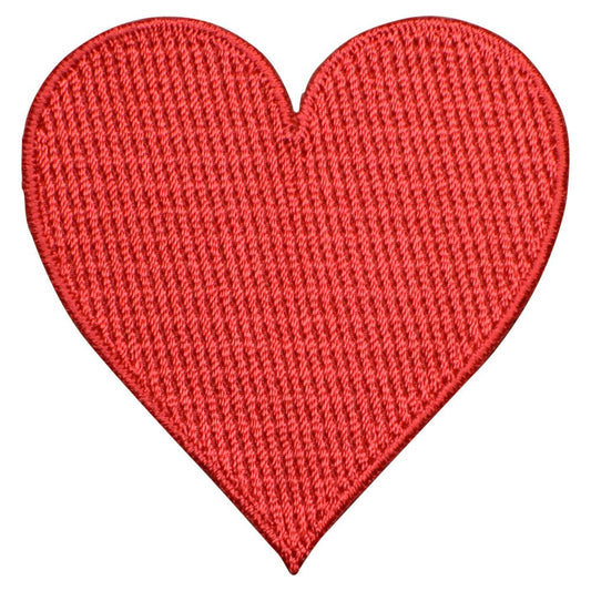 Heart Embroidered Patch — Valentine's Day Red Love Badge 2" — Iron On