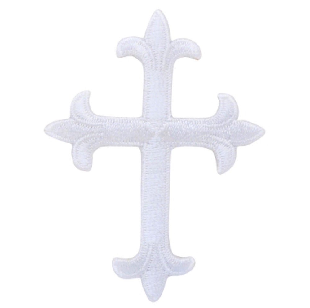 White Cross Embroidered Patch 2.5" — Iron On