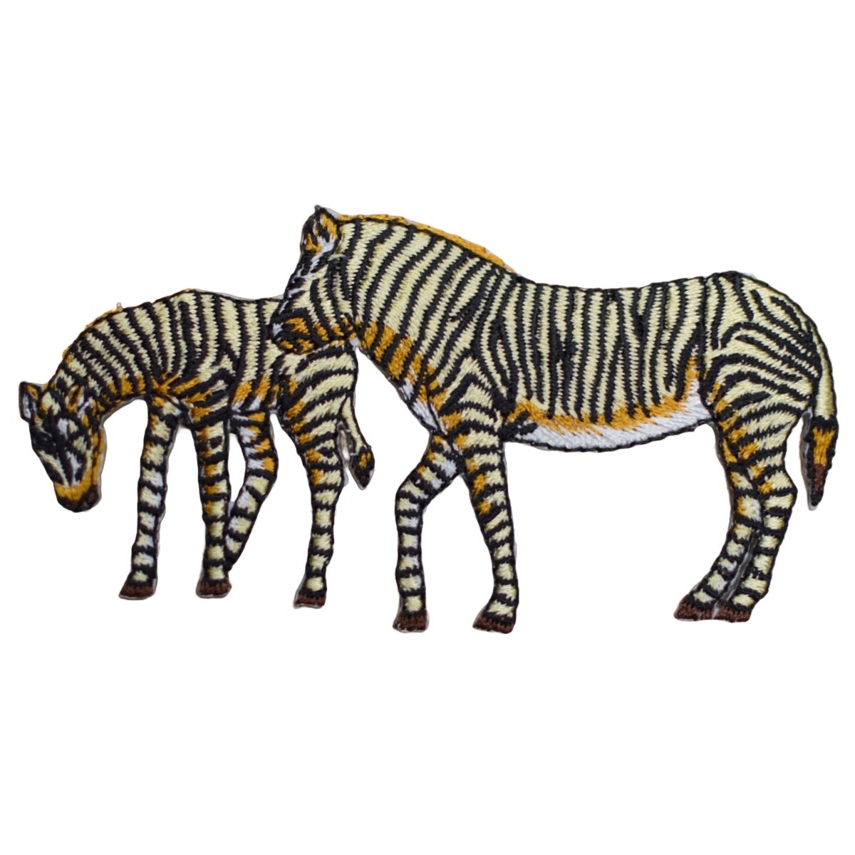 Zebra Embroidered Patch — Mother, Baby, Mare Badge 3.75" — Iron On