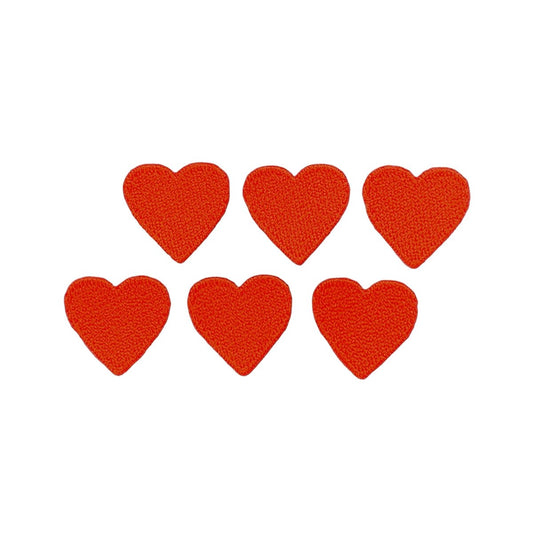 Small Heart Embroidered Patch — 6-Pack — Iron On 1"