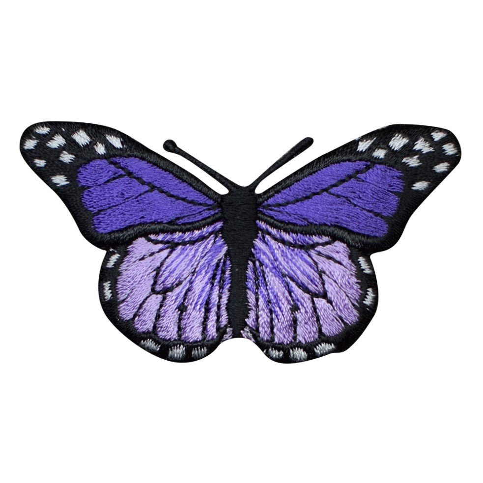 Purple and Lavender Butterfly Embroidered Patch — Iron On 2-7/8"