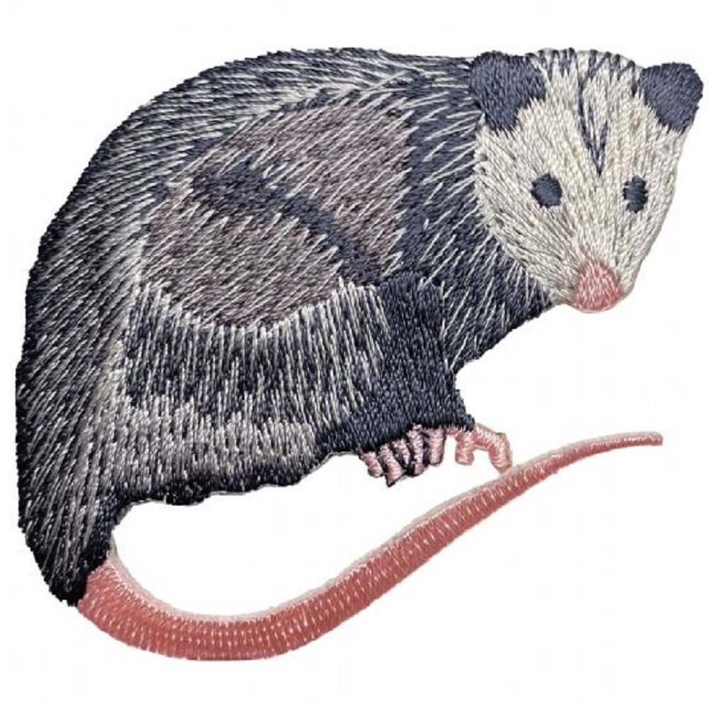 Opossum Embroidered Patch — Iron On 2.75"