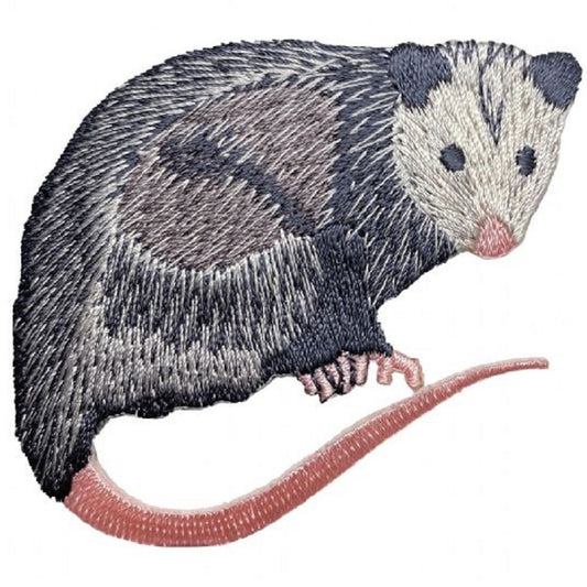 Opossum Embroidered Patch — Iron On 2.75"