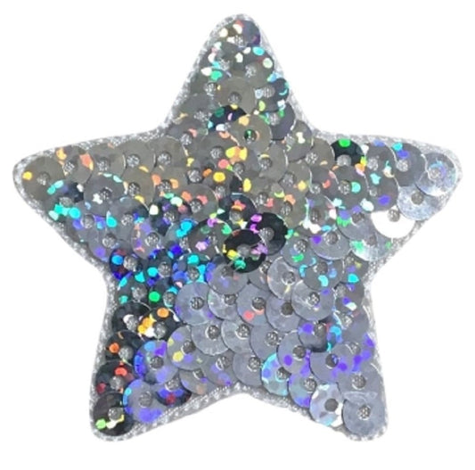 Sequin Star Embroidered Patch — Iron On 2"