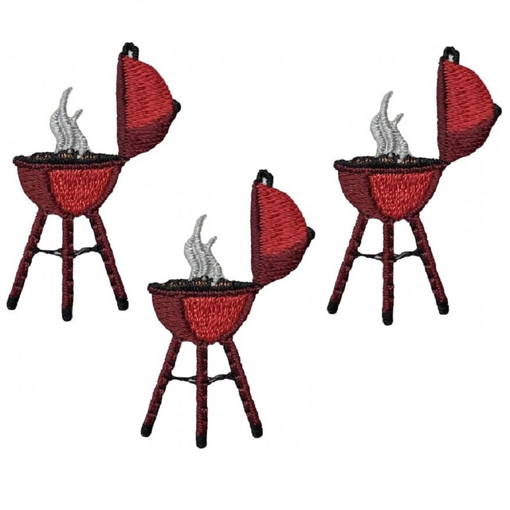 Mini Barbecue Embroidered Patch — BBQ Grilling, Cooking 1-5/8" — Iron On
