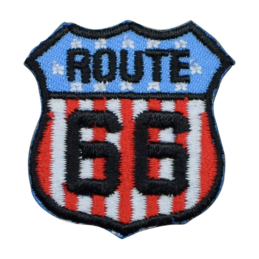Mini United States Route 66 Embroidered Patch — Iron On 1-3/8"