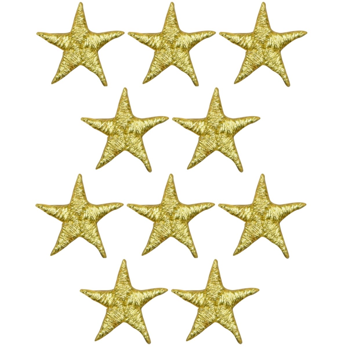 Gold Star Embroidered Patch, 5/8" — 10-Pack — Iron On