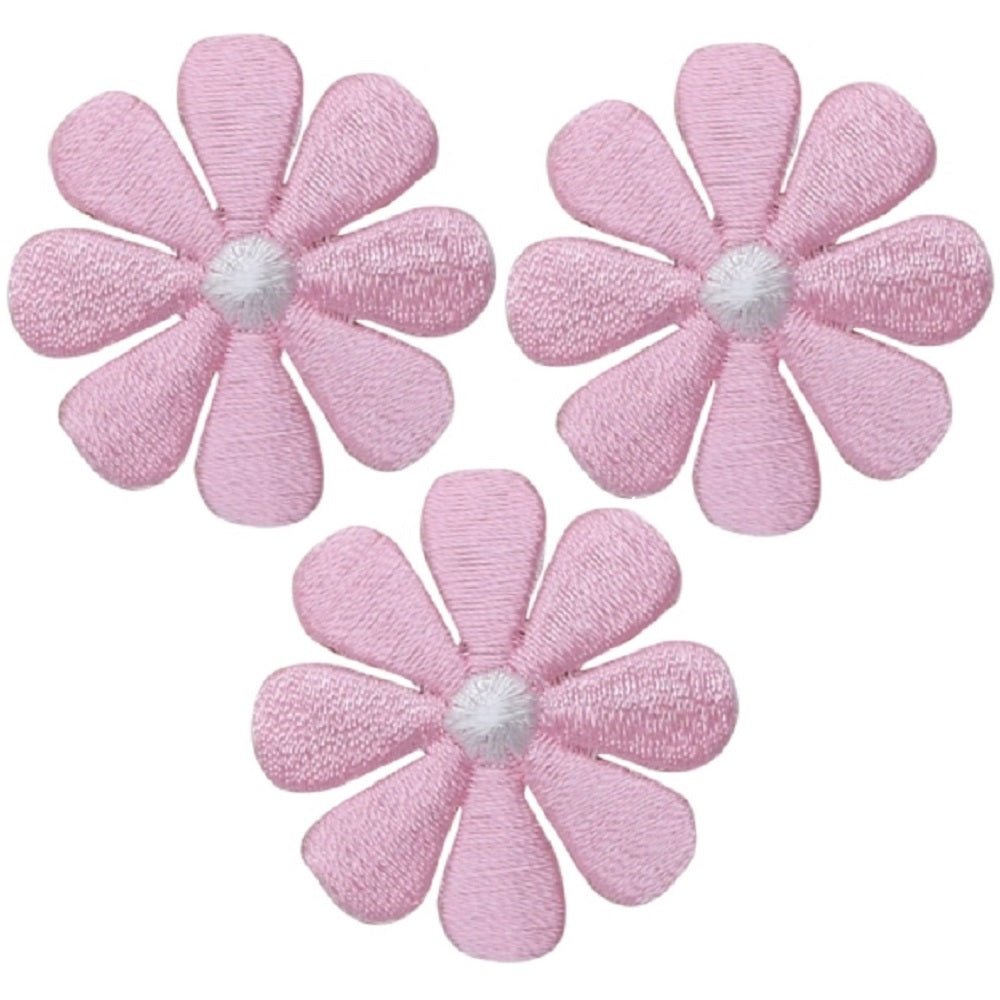 Daisy Embroidered Patch — 3-Pack — Iron On 1"