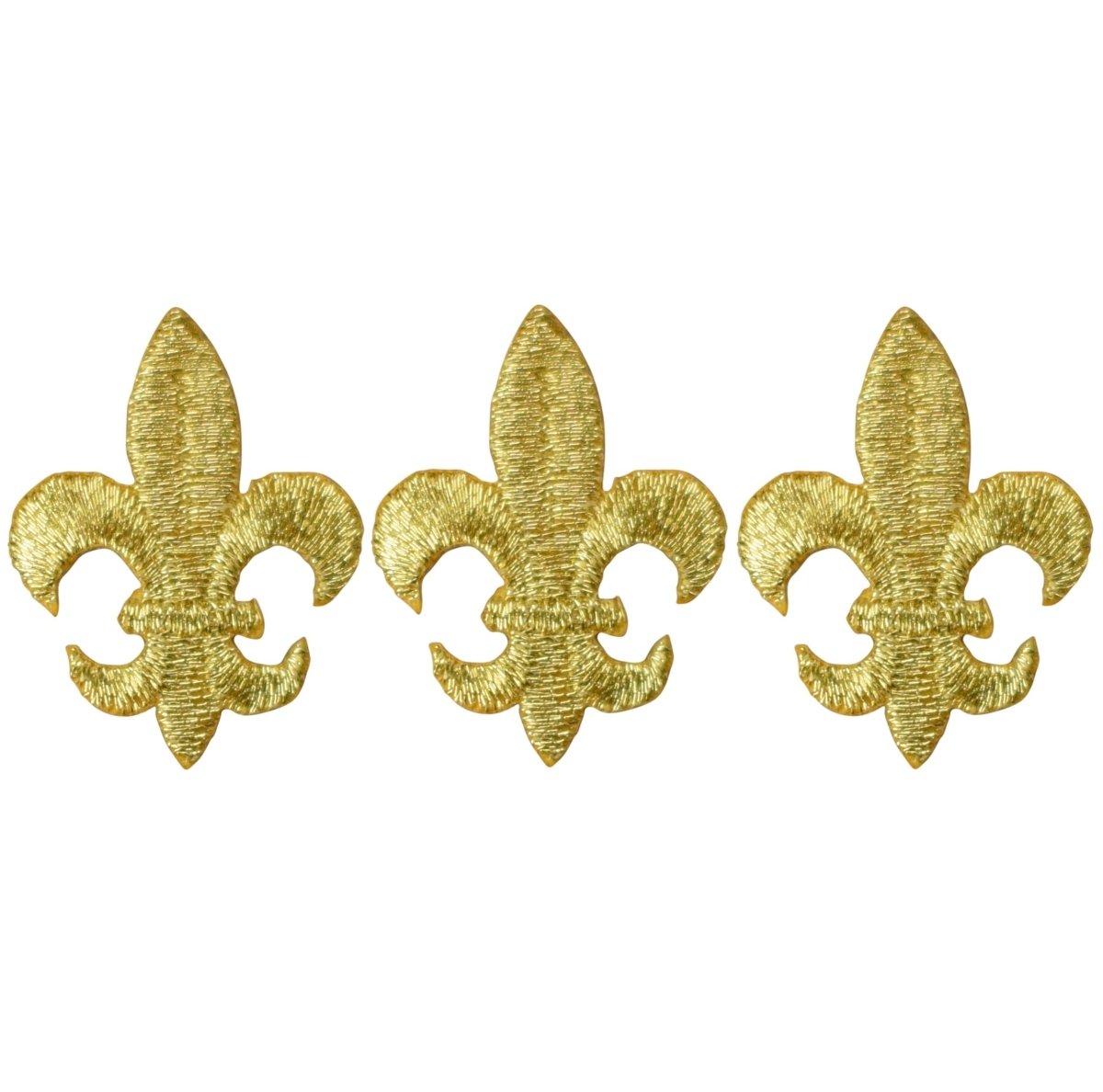 Mini Fleur De Lis Embroidered Patch — 3-Pack — Iron On 1-1/8"