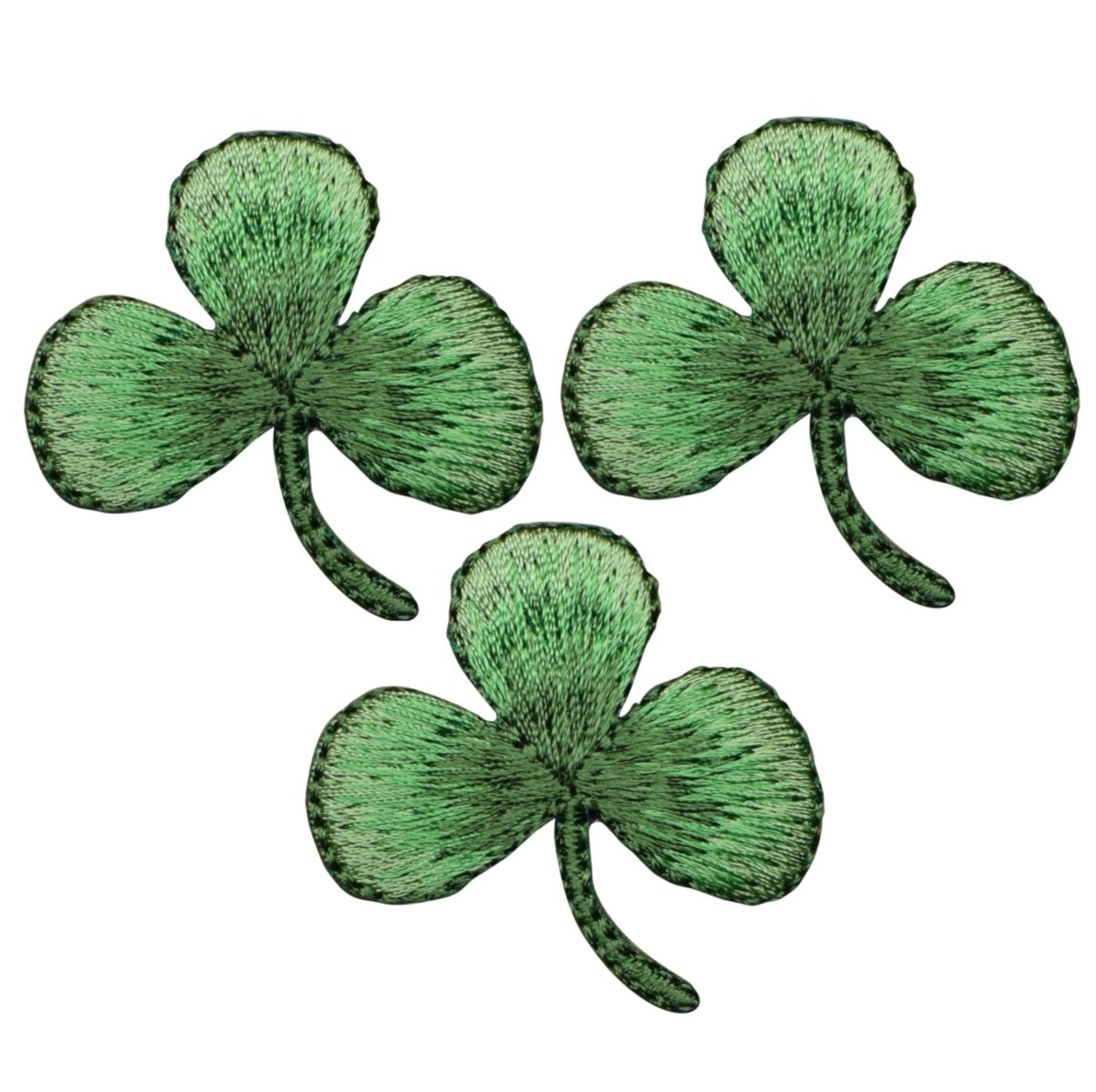 3-Pack Shamrock Applique Patch - Embroidered Clover Badge 1.5" (Iron On)