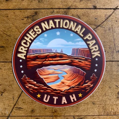 Arches National Park Sticker -Utah Hiking Camping Backpacking Vinyl Decal 3"
