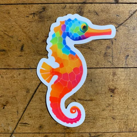 Colorful Seahorse Sticker -Majestic Sea Creature Vinyl Decal 3"