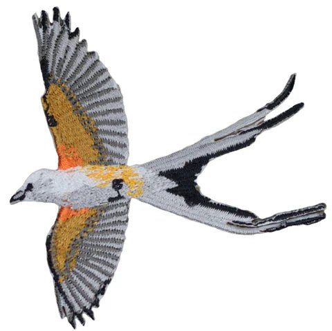 Scissor-Tailed Flycatcher Applique Patch - Kingbird Oklahoma State Bird Badge 3"