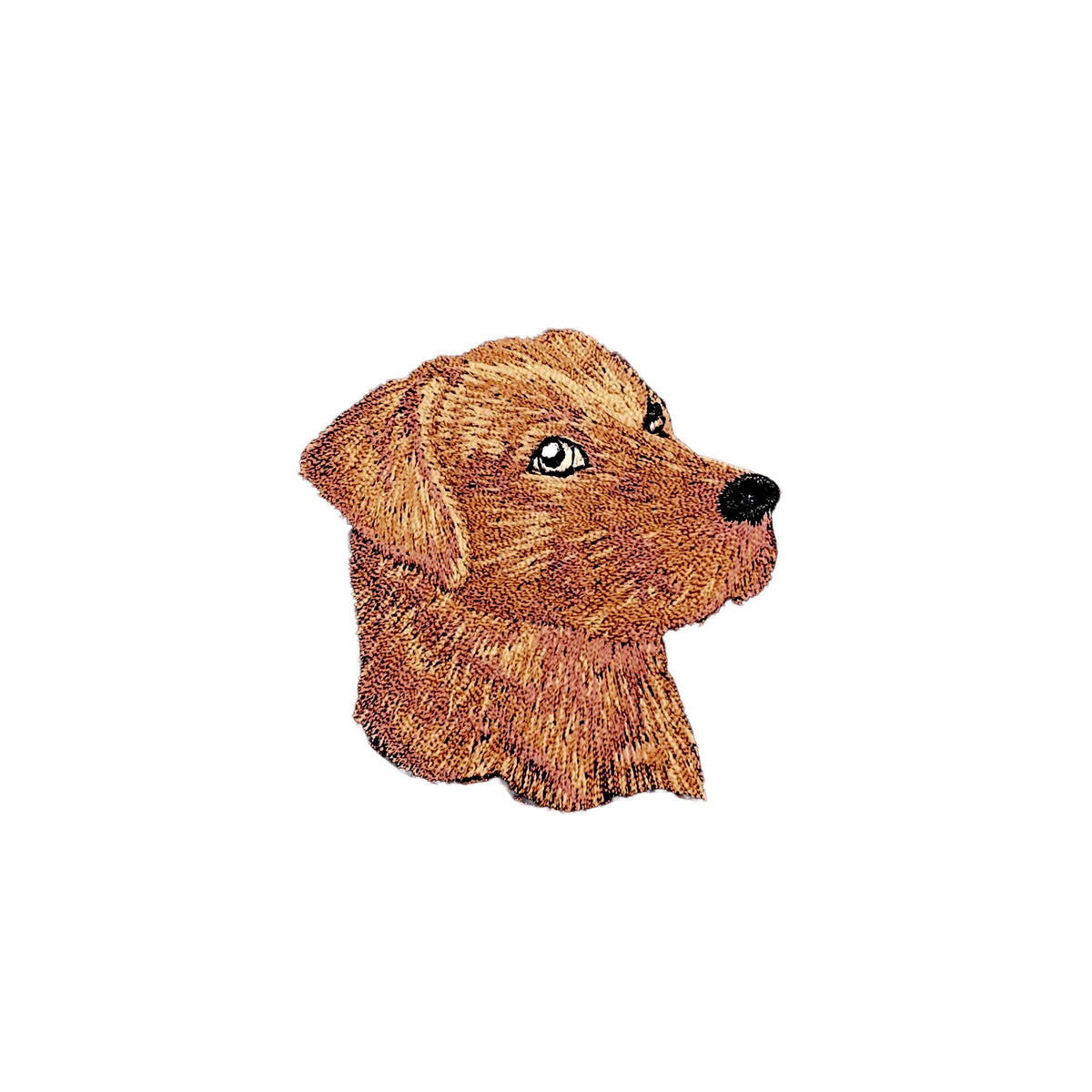 Labrador Retriever Applique Patch - Embroidered Chocolate Lab Dog Badge 2-3/8" (Iron On)