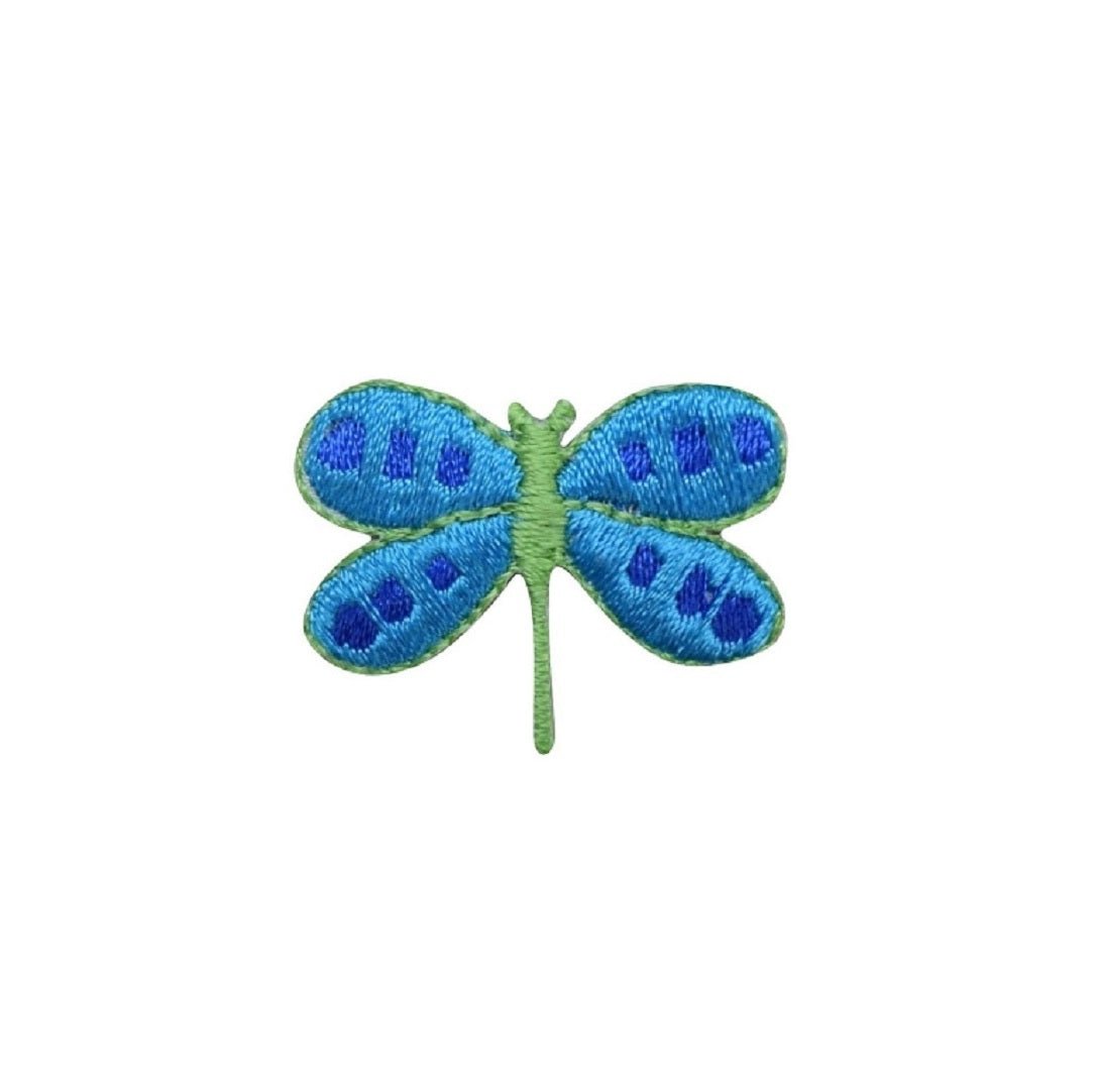 Dragonfly Applique Patch - Embroidered Blue & Green Insect Badge 1.25" (Iron On)