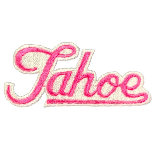 Vintage Pink Tahoe Patch - Embroidered California Nevada Badge 3-7/8" (Sew On)