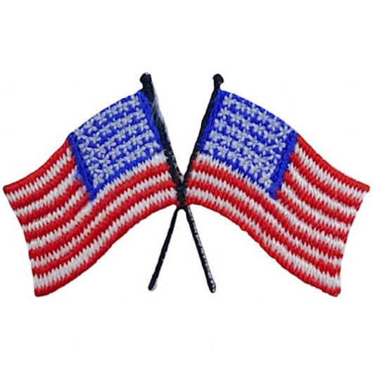 American Flags Applique Patch Mini Embroidered United States 1-7/8" (Iron On)