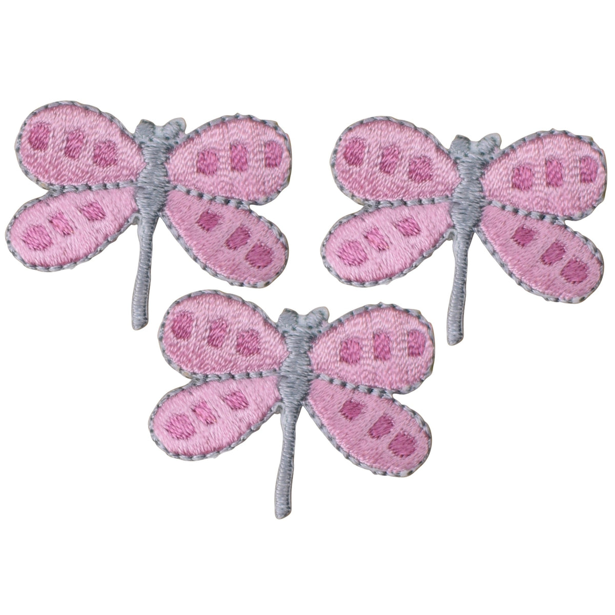 Dragonfly Applique Patch - Embroidered Pink Insect Badge 1.25" (Iron On)