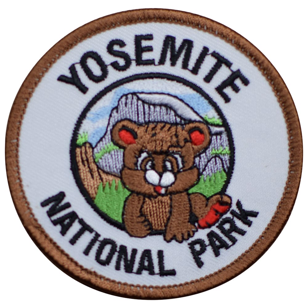 Yosemite Bear Cub Patch - California National Park Half Dome Embroidered Badge 3" (Iron Or Sew On)
