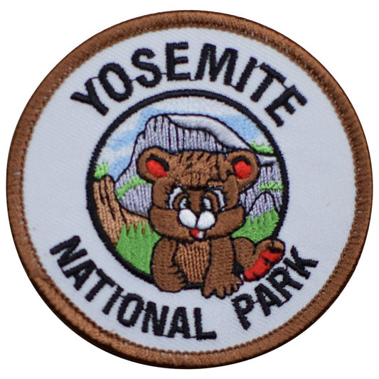 Yosemite Bear Cub Patch - California National Park Half Dome Embroidered Badge 3" (Iron Or Sew On)