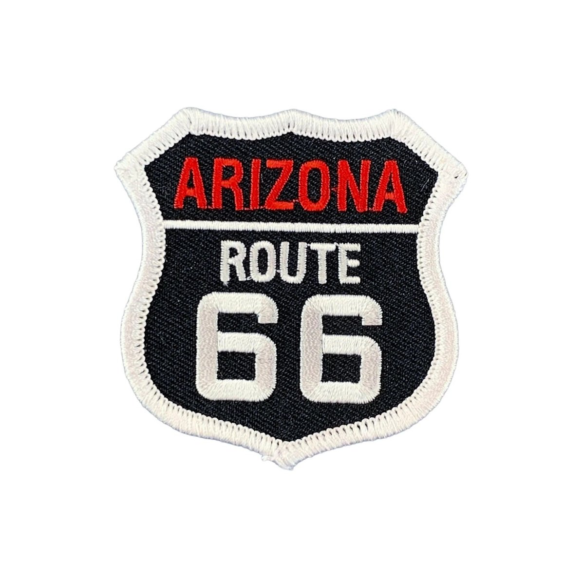 arizona route 66 embroidered iron on patch, 2.5", front view