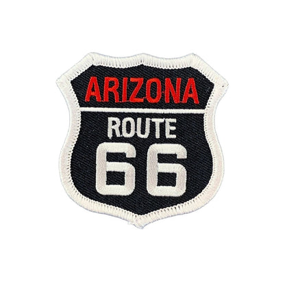 arizona route 66 embroidered iron on patch, 2.5", front view