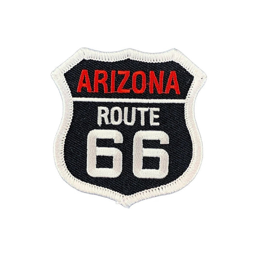 arizona route 66 embroidered iron on patch, 2.5", front view