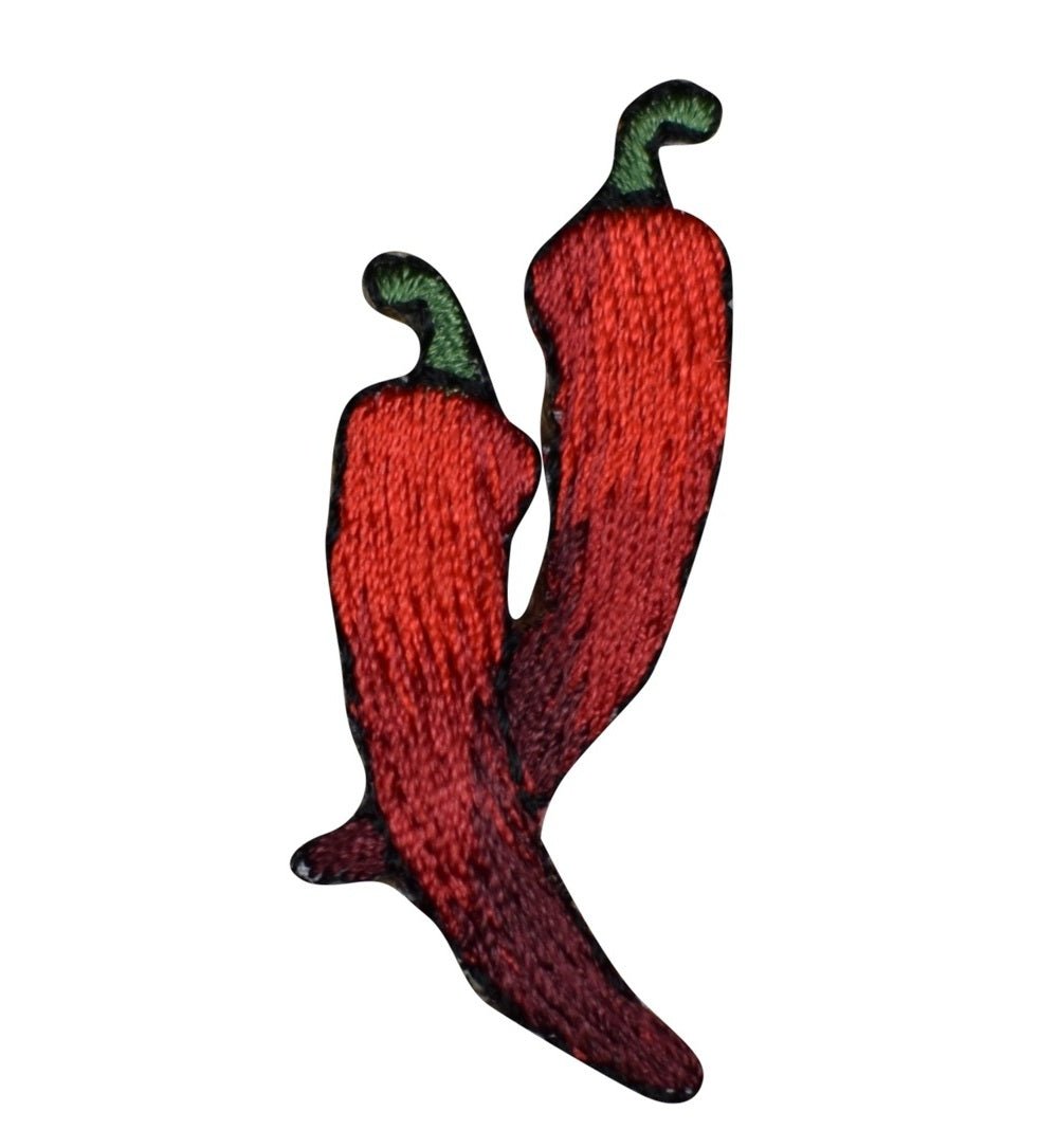 Red chili pepper patch on a white background