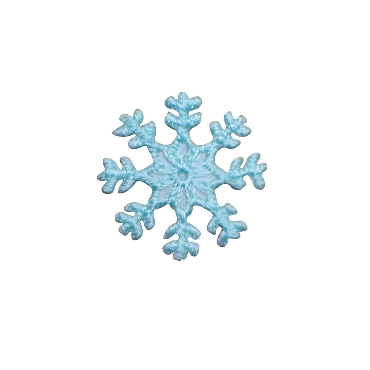 Blue snowflake patch on a white background