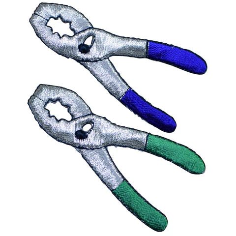 Pliers Applique Patch Set - Mechanic Construction Tool 2.75" (2-Pack, Iron on)
