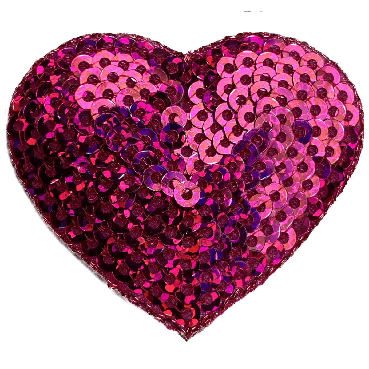 Pink and fuchsia heart-shaped sequin patch 