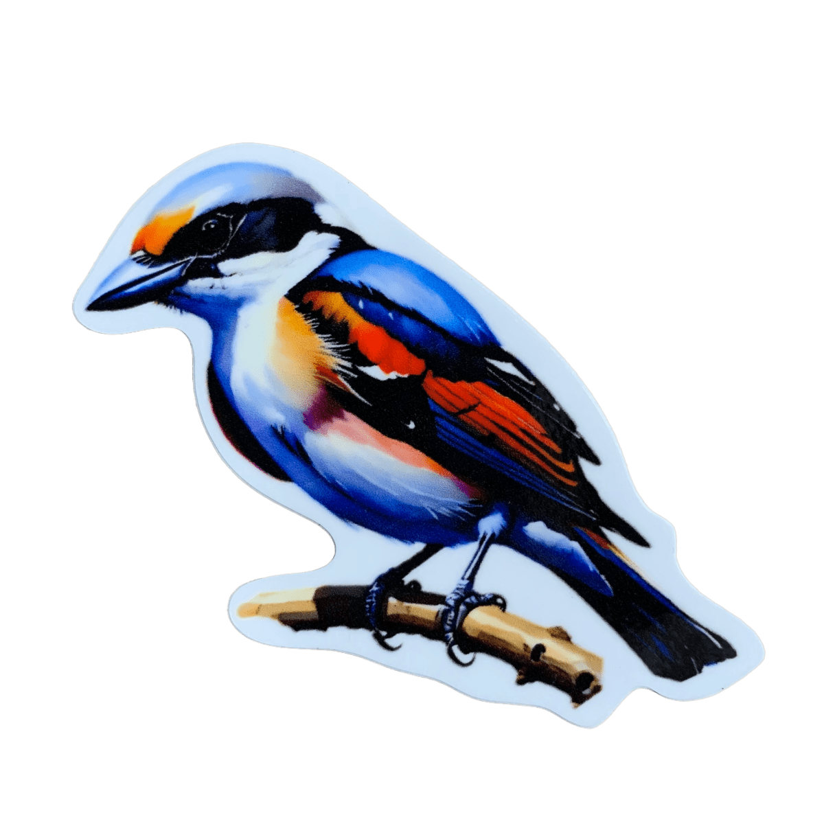 Logger Headed Shrike Bird Sticker - Colorful Majestic Animal Vinyl Decal 3" - view 1