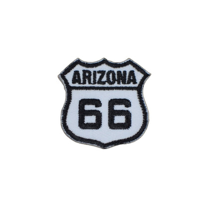 arizona route 66 embroidered iron on patch, 1-3/8", front view