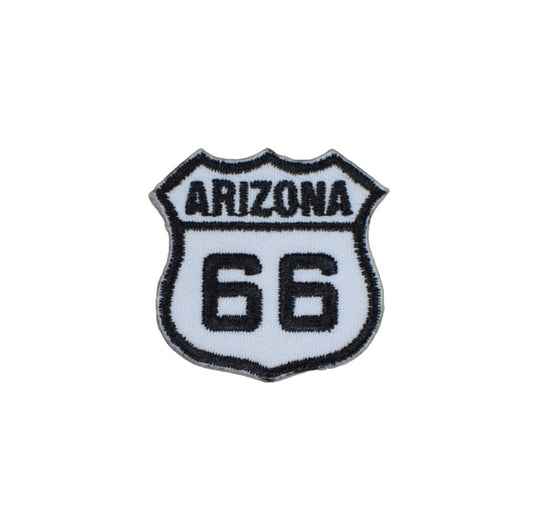 arizona route 66 embroidered iron on patch, 1-3/8", front view