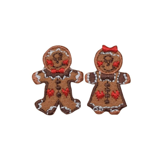 Gingerbread man patches on a white background